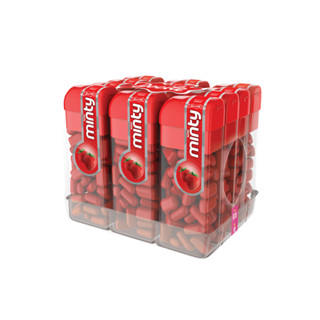Pastilha Mini Minty Morango com 12 potes de 14g cada - Docile em Oferta na Shopee