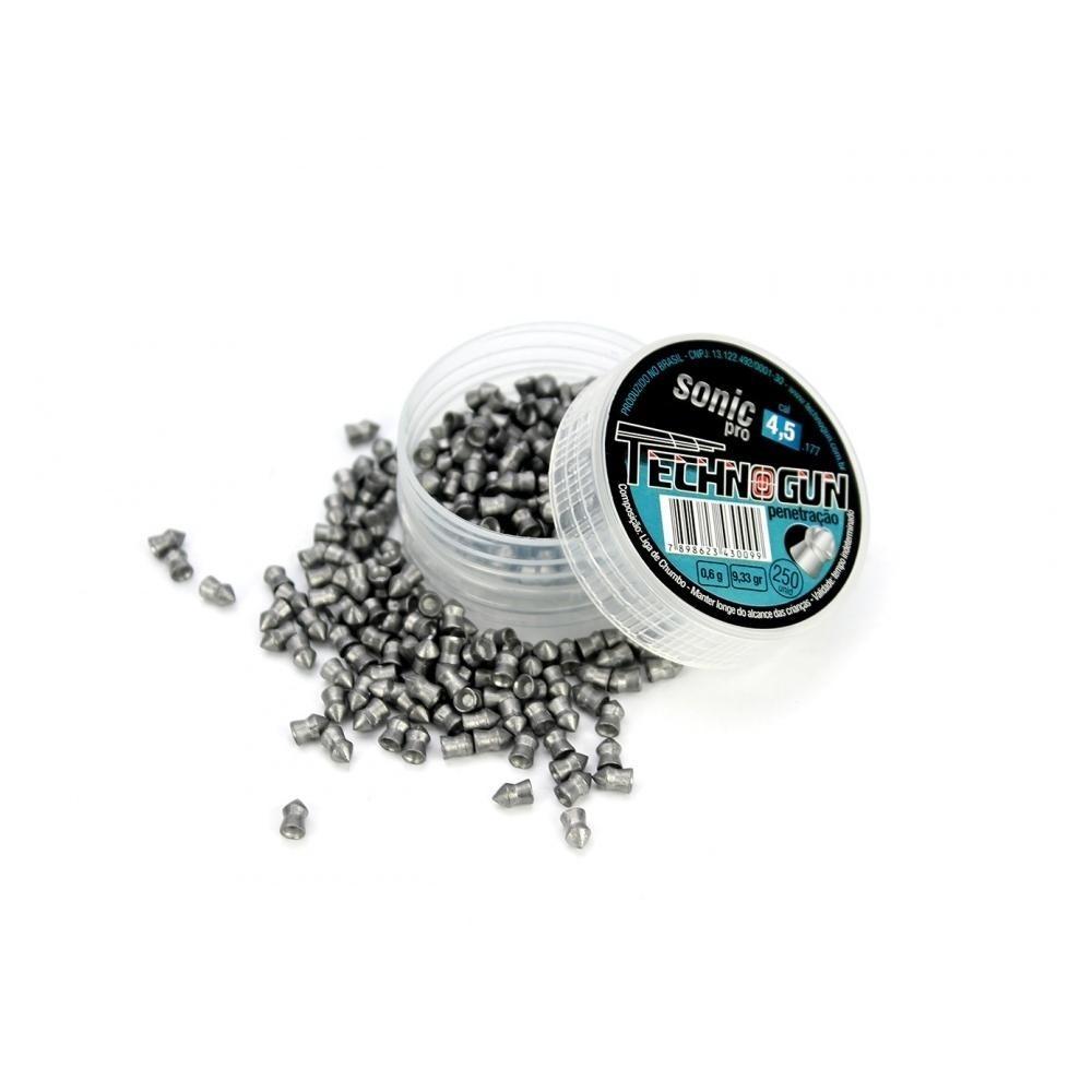 Chumbinho Sonic Pró Calibre 4,5mm - Pote Com 250 Pcs - - Sports & Outdoors