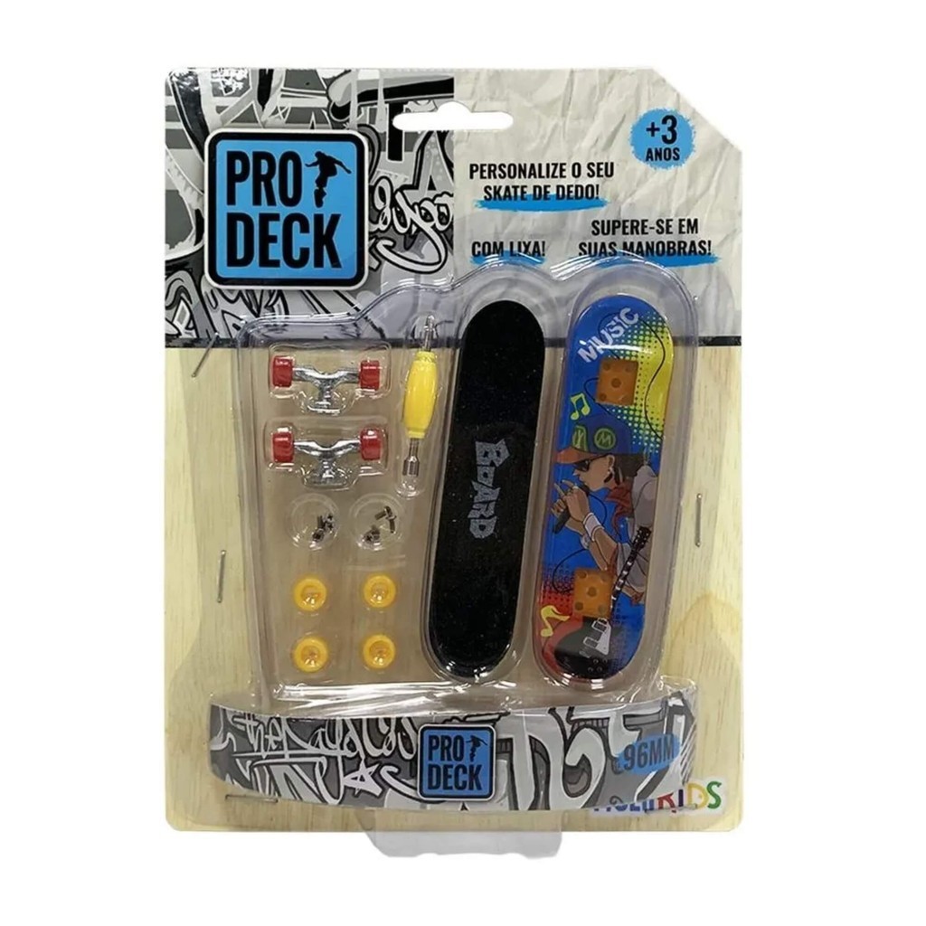 Brinquedo Prodeck Skate de Dedo 1PC C/ Acessórios e Personalizável Estampa Sortida Multilaser-BR1803 - Mom & Baby