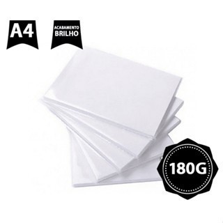 Detalhes do Papel Fotográfico 180g A4 200 Folhas Glossy à Prova D