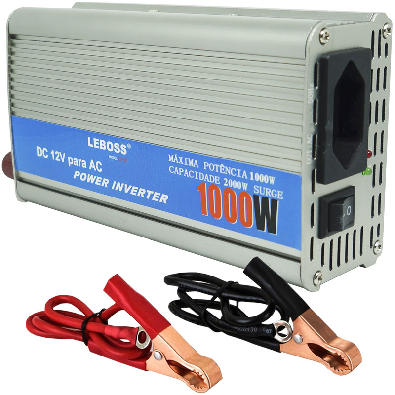 Inversor Conversor 12V Potência 1000W Veicular Transformador Tensão Leboss LB-521 LB-521A Cinza