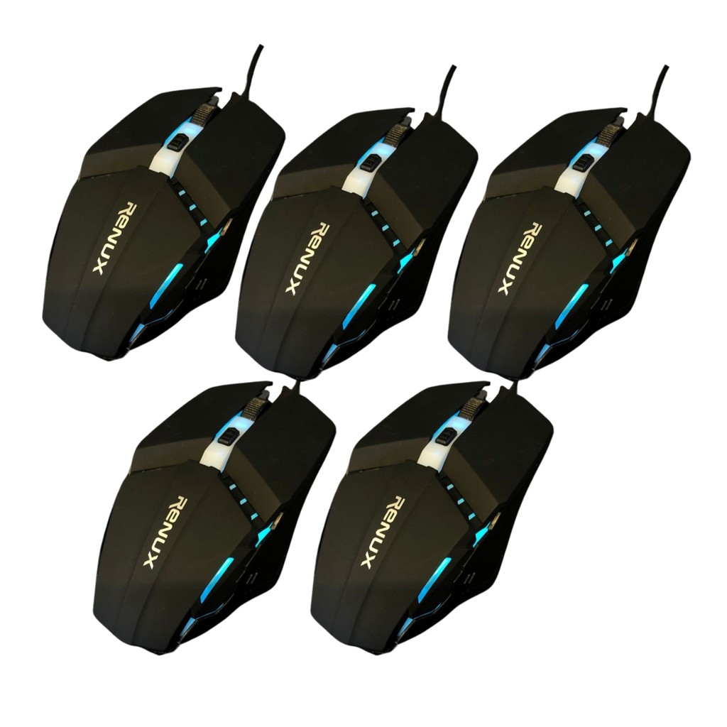 Kit 5 Mouses Gamer Pro Led Rgb 3000 Dpi 3.0/2.0 Cfio Renux 522