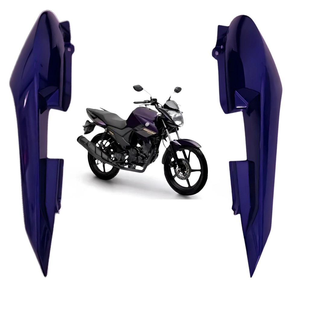KIT PAR CARENAGEM RABETA TRASEIRA LATERAL ROXO METÁLICO FAZER 150 2024 2025 PARAMOTOS YAMAHA