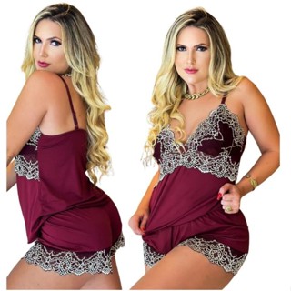 Baby Doll Pijama Bicolor PLUS SIZE Blusinha Suede Confortavel e Fresquinho Lingerie Adulto em Oferta na Shopee