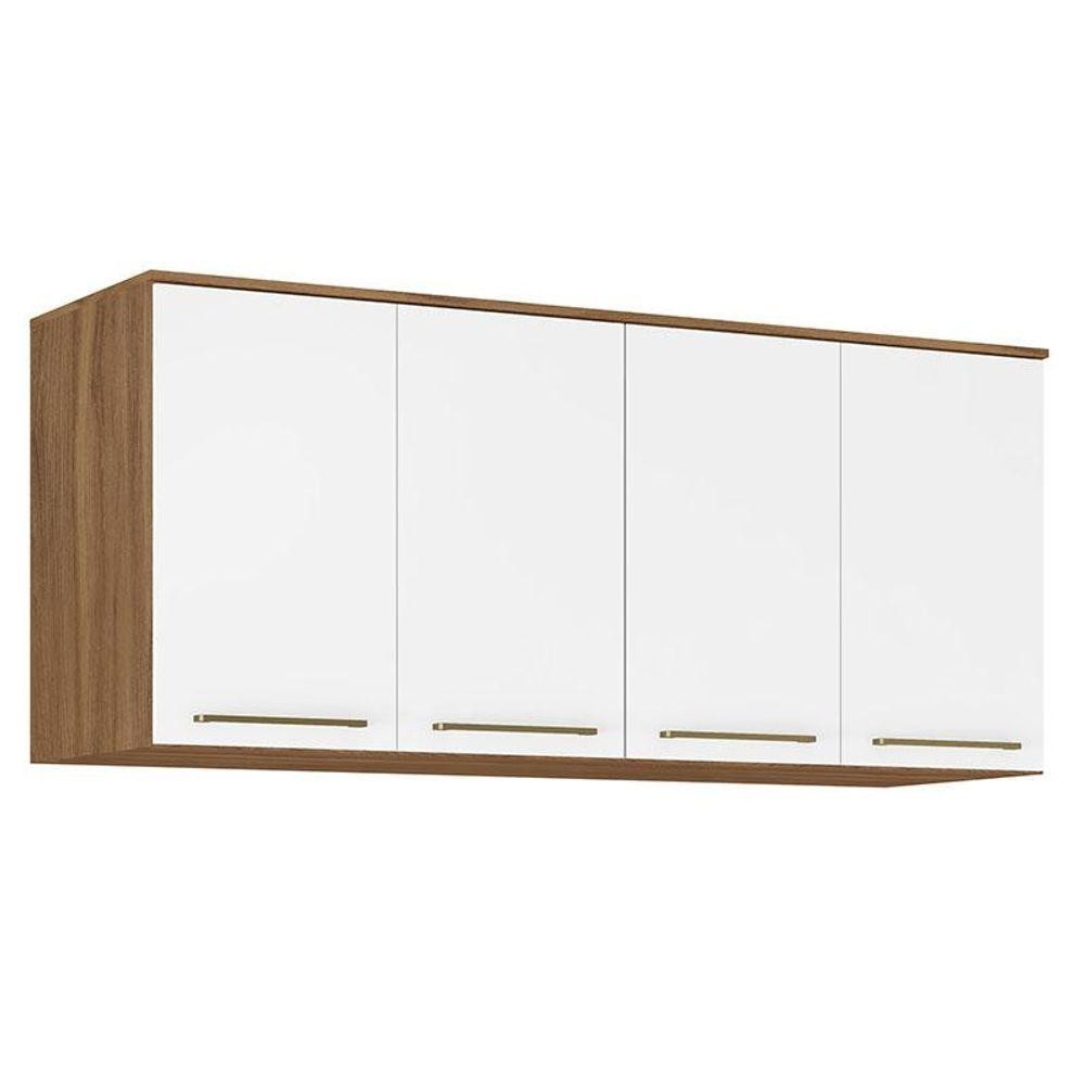 Armário 4 Portas Ponte Casal Irlanda 71190k Amêndola Branco - Demartêz em Oferta na Shopee