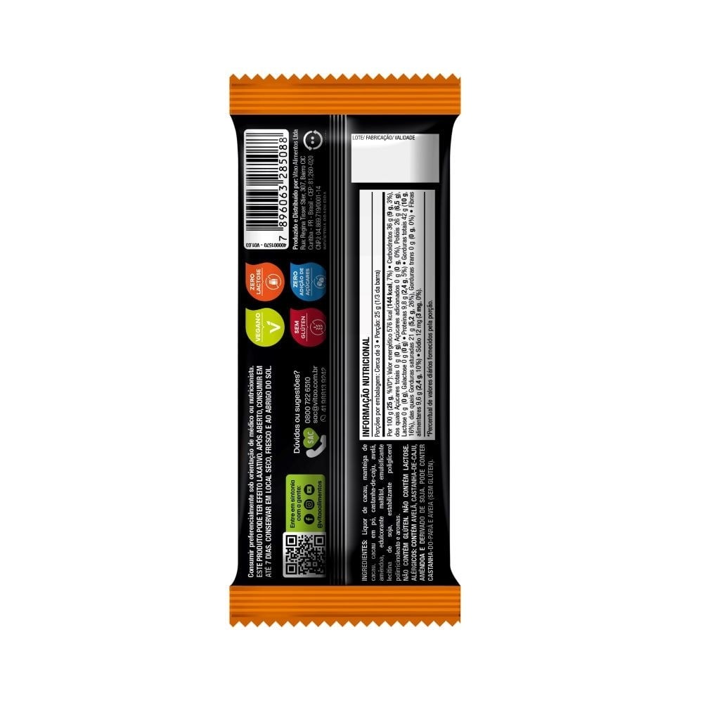 Detalhes do Kit Chocolate Meio Amargo Nuts Zero Açúcar Marcante 70G - 6 Unidades