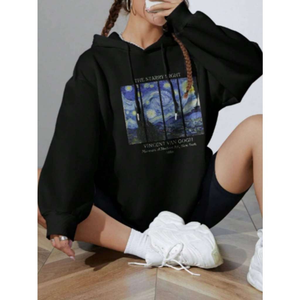 BLUSA DE FRIO MOLETOM CANGURU UNISSEX STREETWEAR VAN GOGH PINTURA em Oferta na Shopee