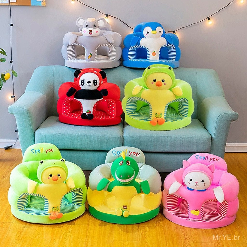MR.YE 1PC 1PC Baby Learning Sentado Assento Sofá Capa Cartoon Plush Holder Chair Brinquedos Sem Cc Forro