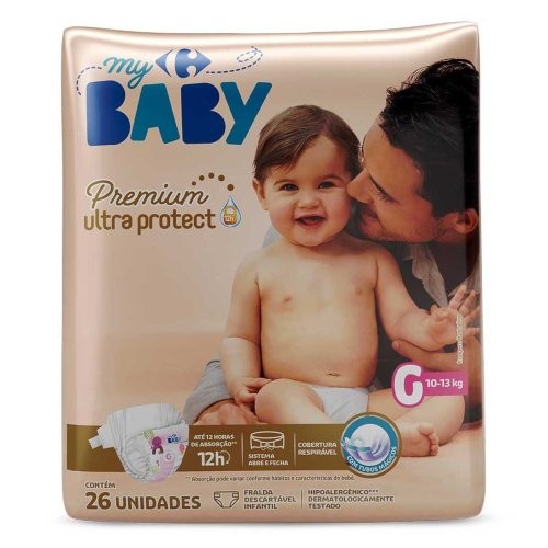 Fralda Descartável Tamanho G My Baby com 26 Unidades Carrefour em Oferta na Shopee