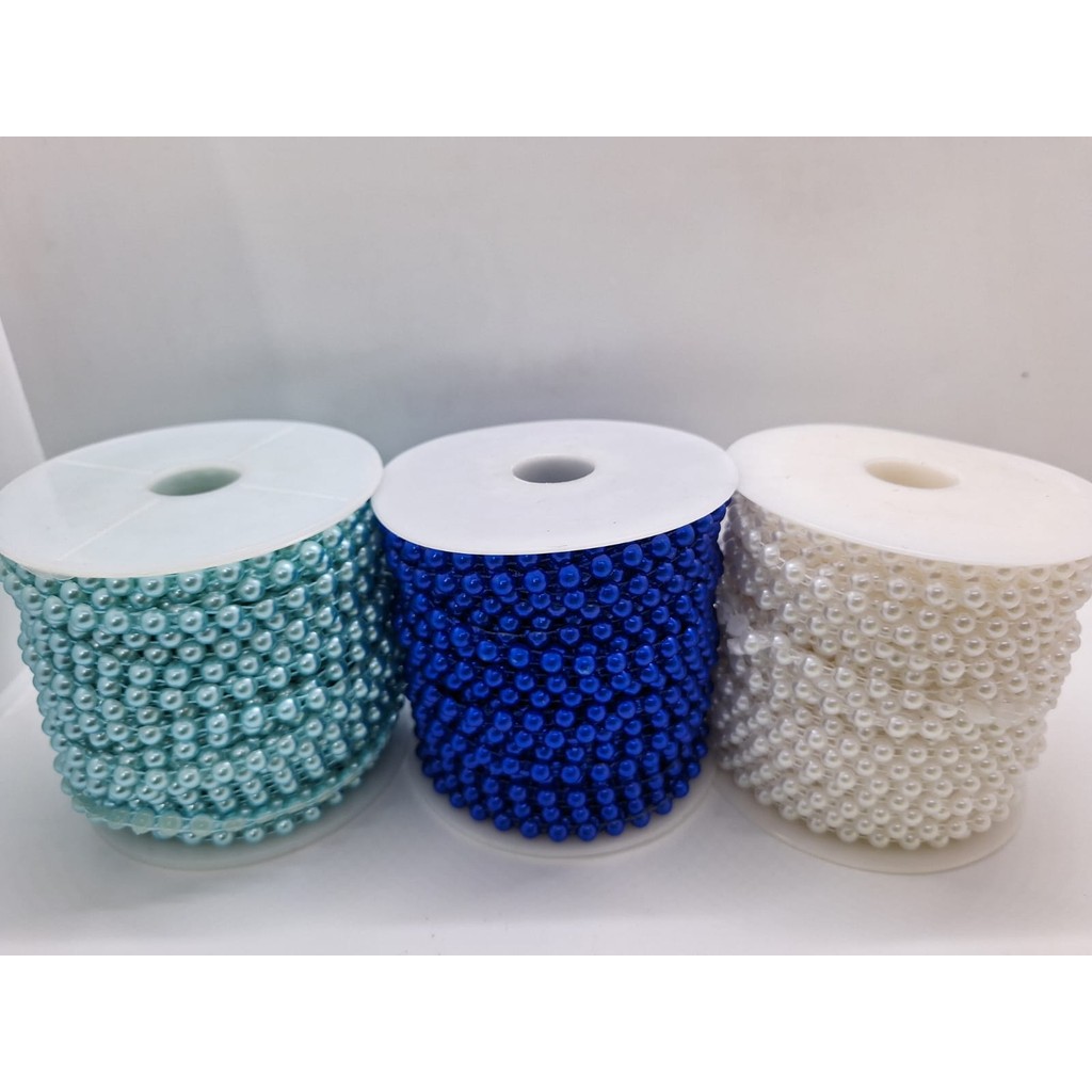 Cordão de Meia Perola- 2 METROS- 4mm ou 6mm ou 8mm em Oferta na Shopee