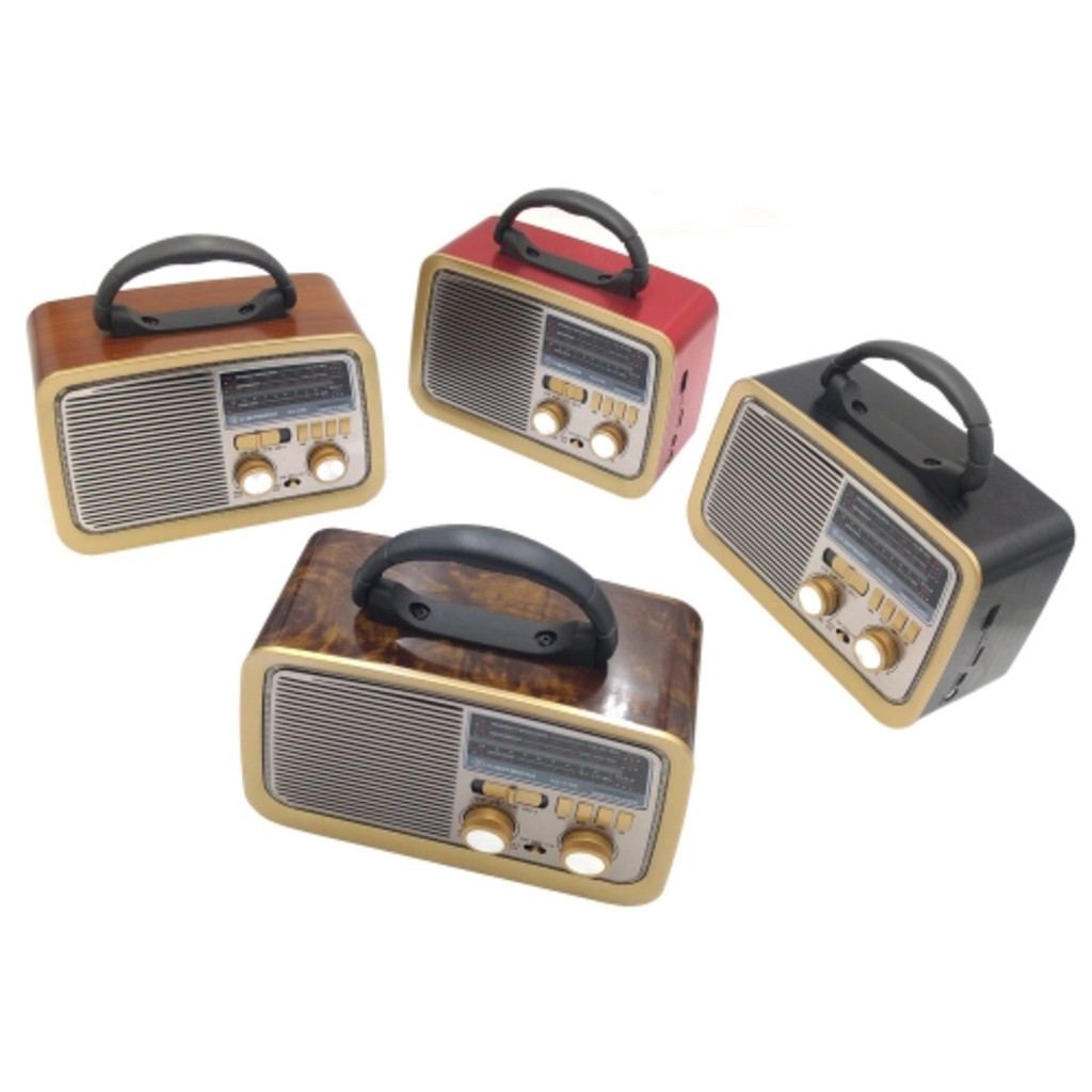 Radio Am Fm Usb Retro Vintage Pilha Bateria E Tomada - Caixa Som Estilo Antigo Madeira