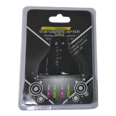 Adaptador De Som Usb 7.1 4 Portas Placa De Som P2 Áudio Pc 