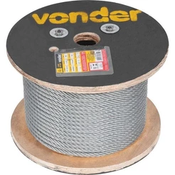 Cabo de Aço 5/16 Alma de Fibra 6x19s Galvanizado com 100 metros Vonder