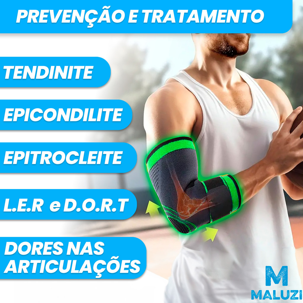 Cotoveleira Ajustável Compressão Alívio Dor Tendinite Epicondilite-Tamanho único