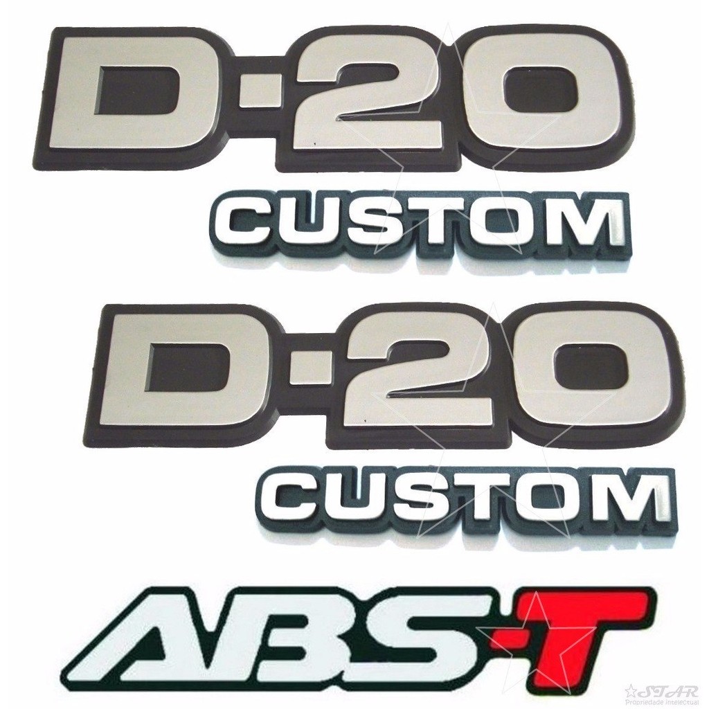 Emblemas D20 Custom + Abst - 1993 À 1997 - Modelo Original