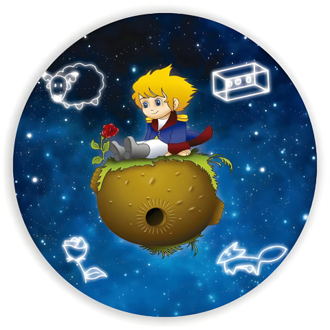 NOVO Painel Festa Infantil Redondo Pequeno Príncipe, planeta, rosa, estrelas, desenhos luzes + Arco, Suporte incluso. Fazemos personalizado com qualquer tema. Confeccionado em Lona fosca, impressão de alta resolução. cenário , p/ Decoração