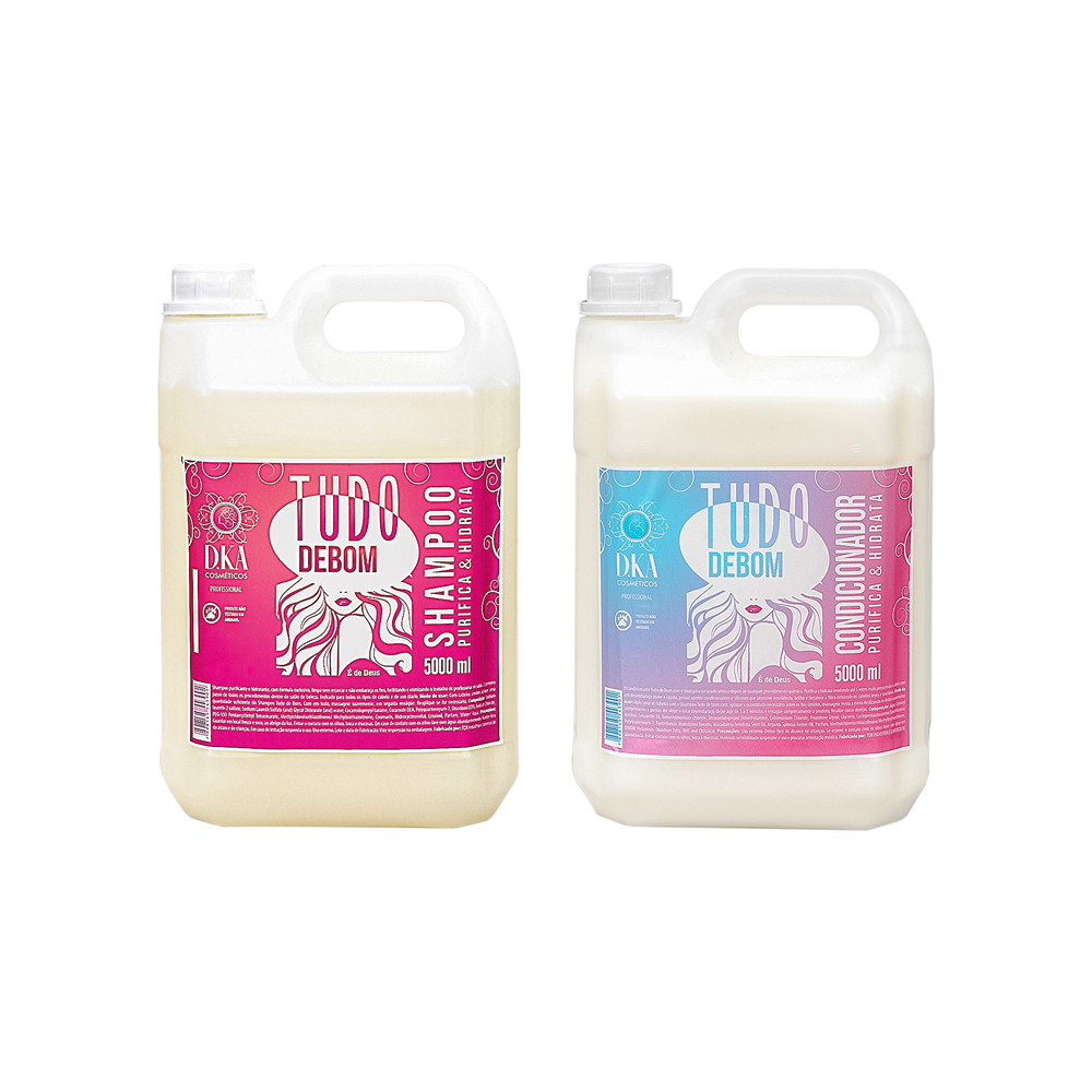 Shampoo 5L Profissional + Condicionador 5L D.KA para Cabeleireiras e Salões