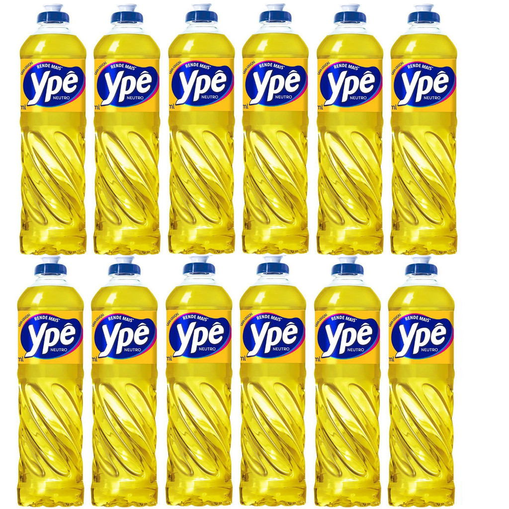Kit Detergente Ype Líquido Neutro 500ml C/12