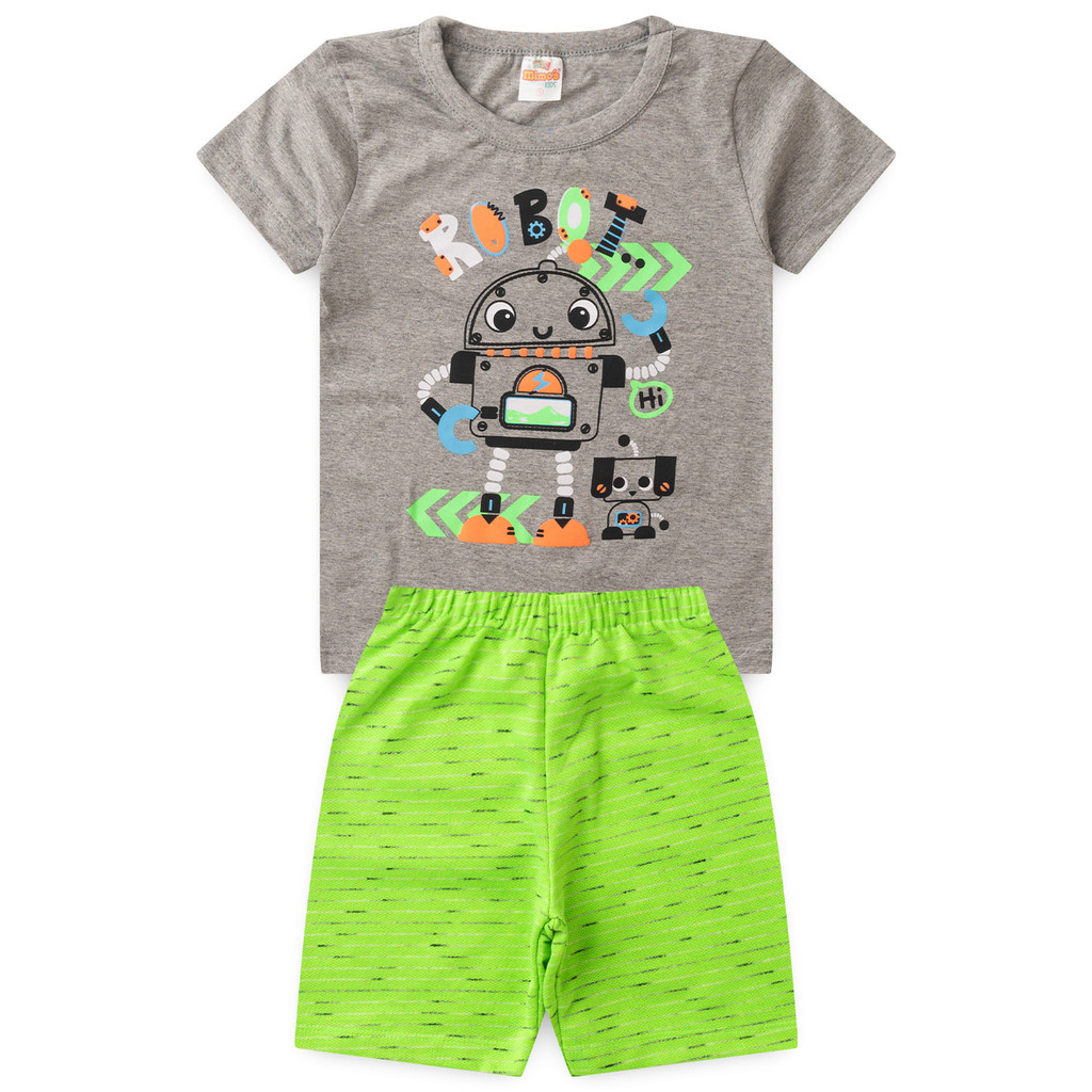 Conjunto Infantil Masculino Silk Robot Tam 2 ao 14 anos