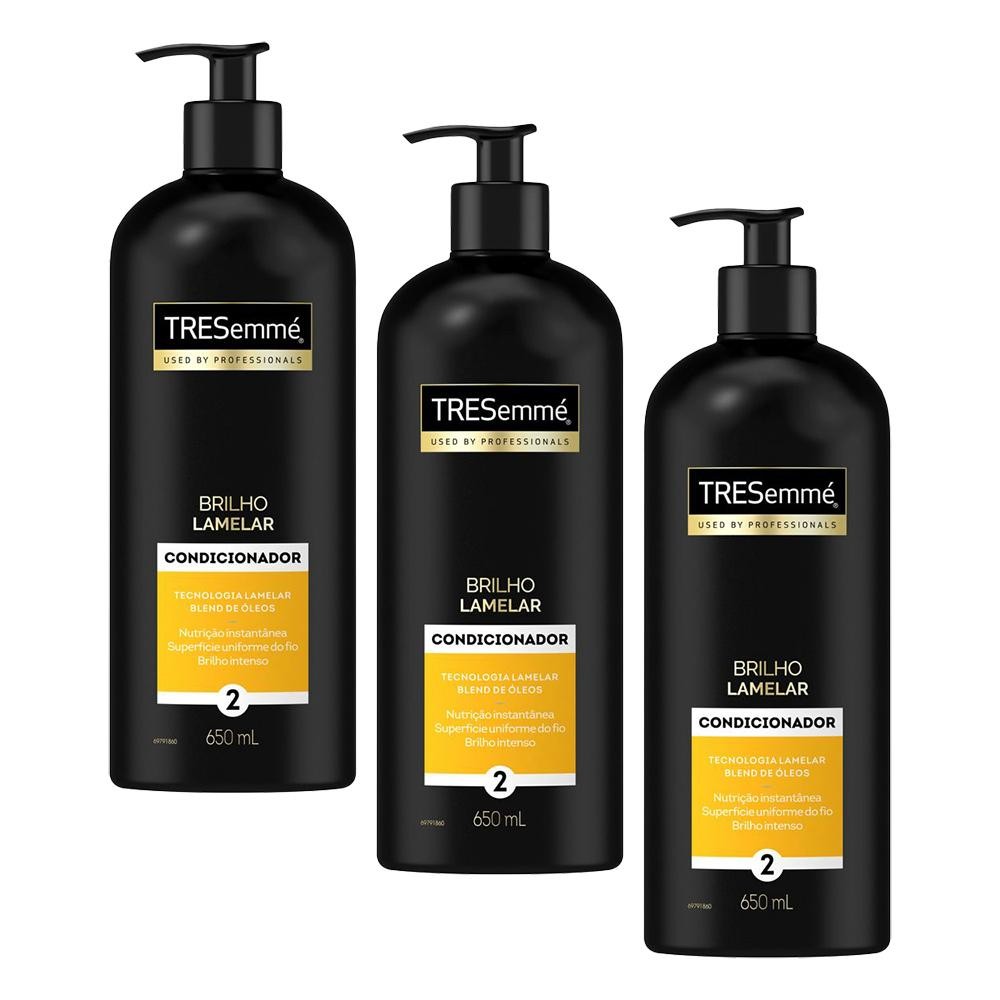 Kit 3 Condicionadores Tresemmé Brilho Lamelar 650ml