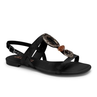 sandalia feminina dakota rasteira casual com fivela