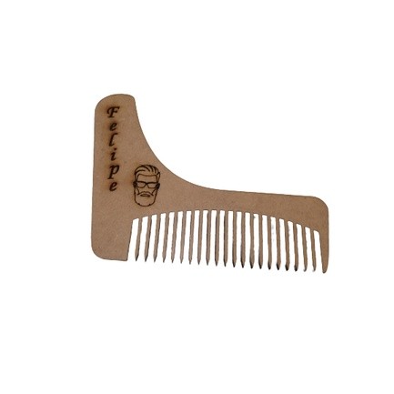 Alinhador Pente Modelador P/ Barba Madeira Barbeiro Barbearia Barber Shop