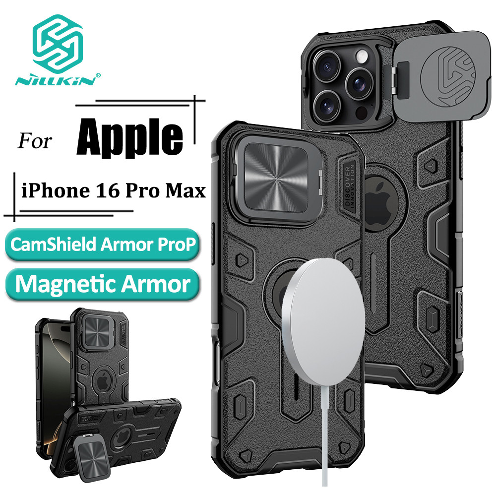Nillkin CamShield Armor ProP Capas Magnéticas Para iPhone 16 Pro Max Capa De Telefone Com Proteção De Câmera Suporte flip E anti-Queda - Mobile & Gadgets