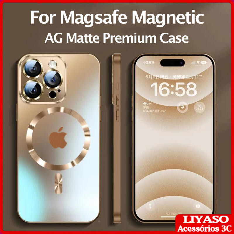 Original AG Fosco Para Magsafe Caso De Carga Sem Fio iPhone Ar 17 16 15 14 13 12 11 Pro Max em Oferta na Shopee