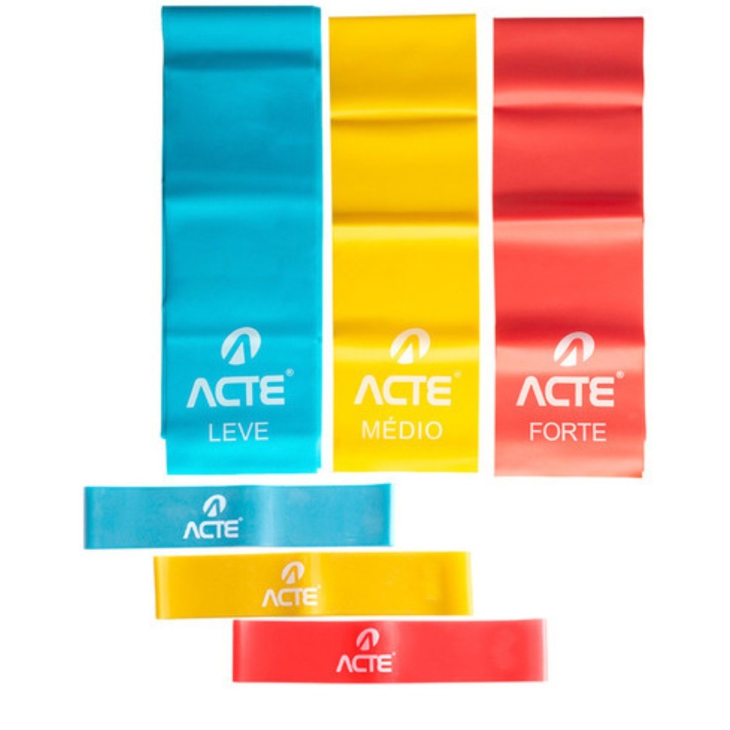 Kit Bands 3 Intensidades + Mini Band 3 Intensidades - Acte em Oferta na Shopee