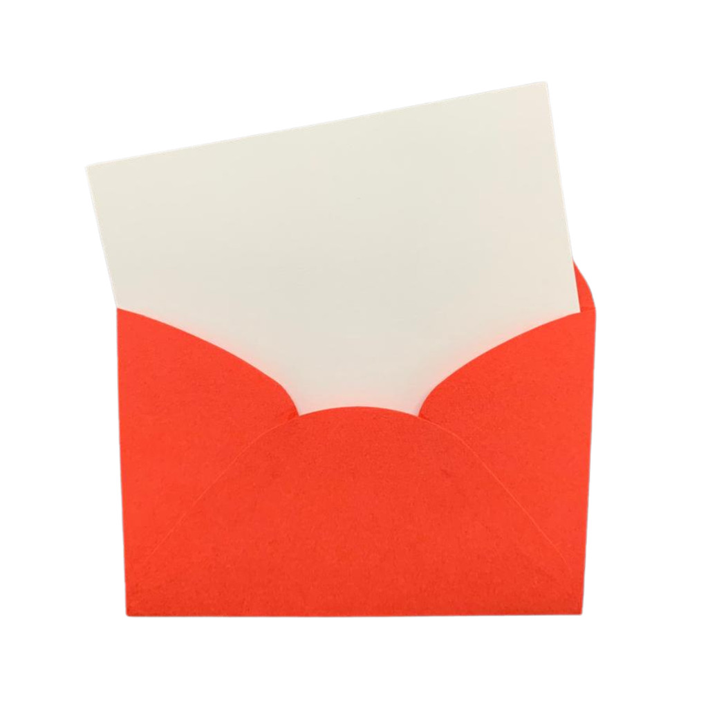 Envelope Visita Vermelho Cartão Branco 11,5x8cm 25 Unidades