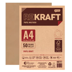 Papel Kraft A4 180g Jandaia - Pacote Com 50 Folhas