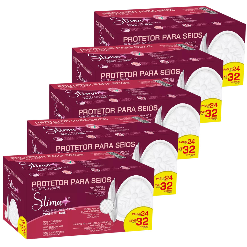 KIT 160 UNIDADES DE PROTETOR ABSORVENTE PARA SEIOS STIMA +