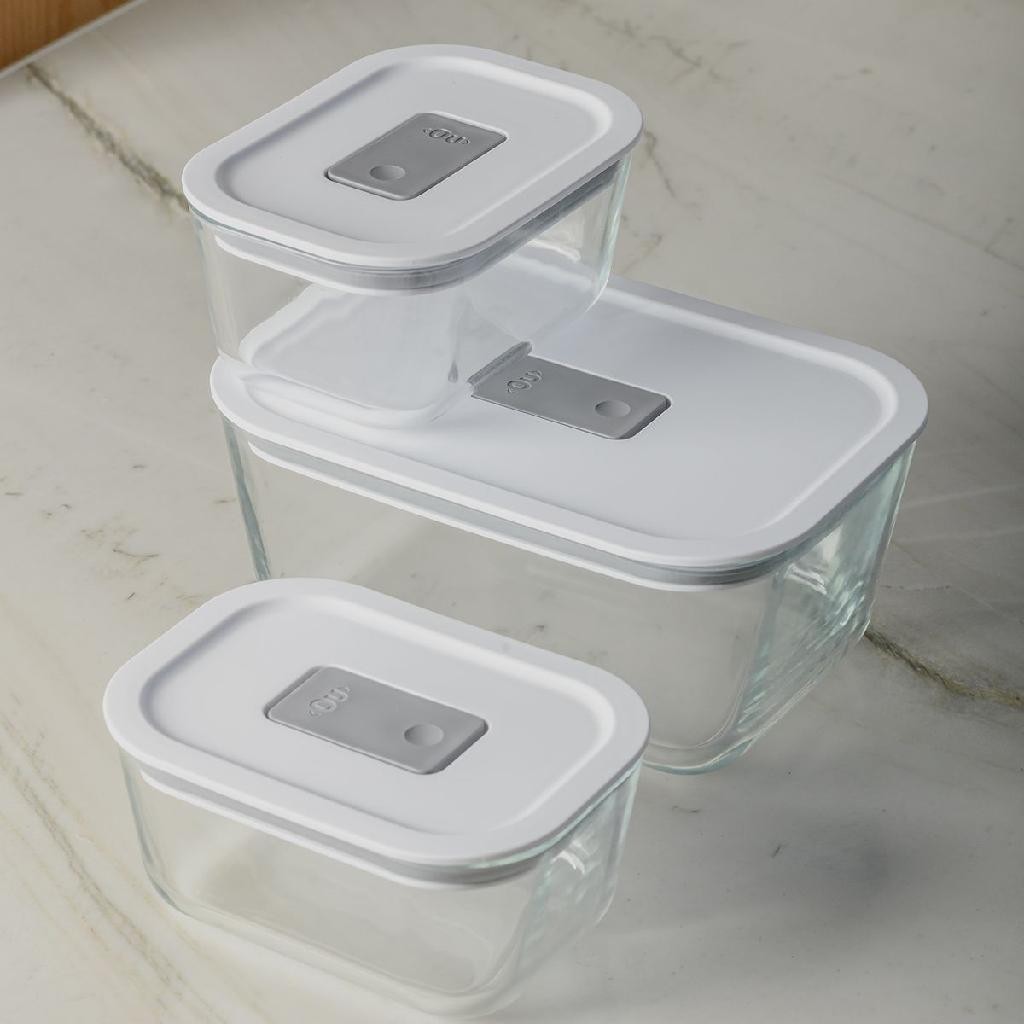 Kit Potes De Vidro Hermético Marmita Freezer Forno Microondas Air Fryer Geladeira 220 Graus