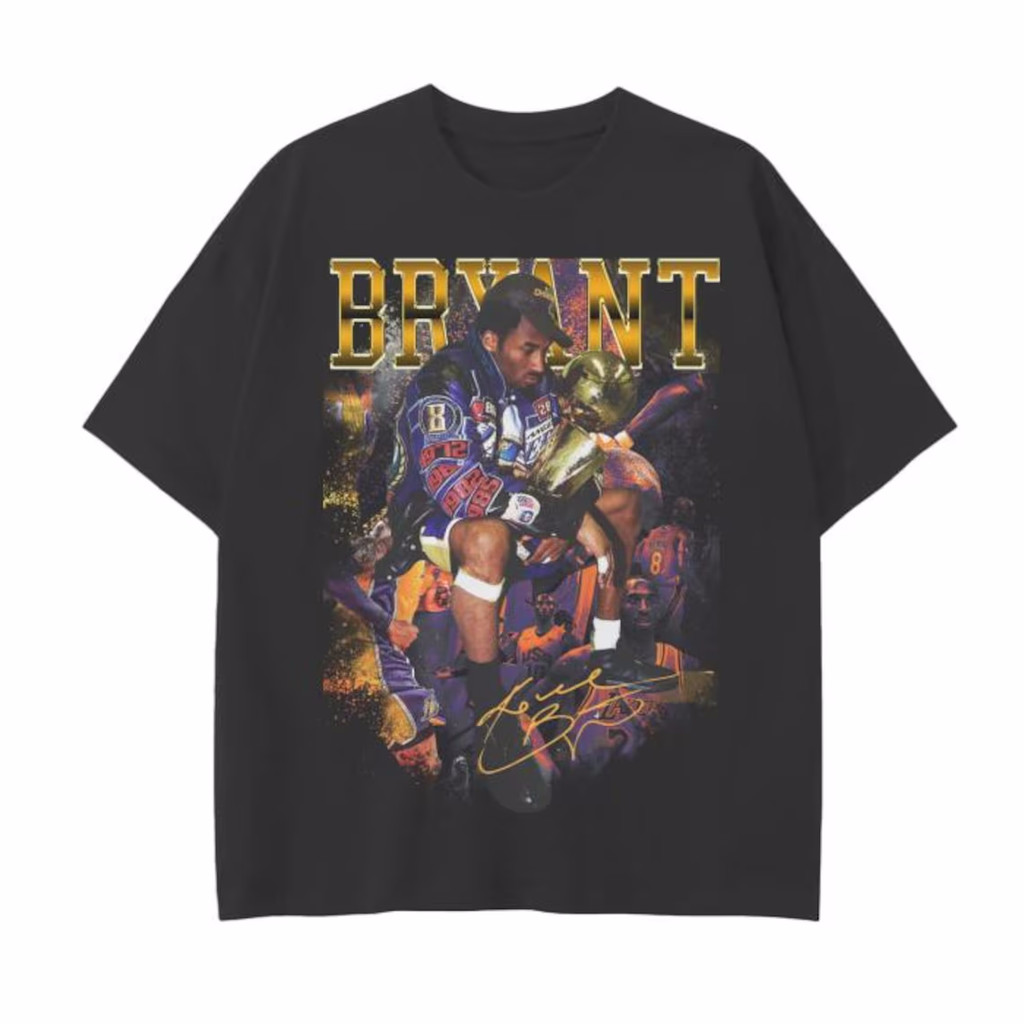 Blusa Streetwear, Basquete dos Anos 90, Troféu Kobe Bryant, Estampa Frente, Lenda Esporte Camiseta