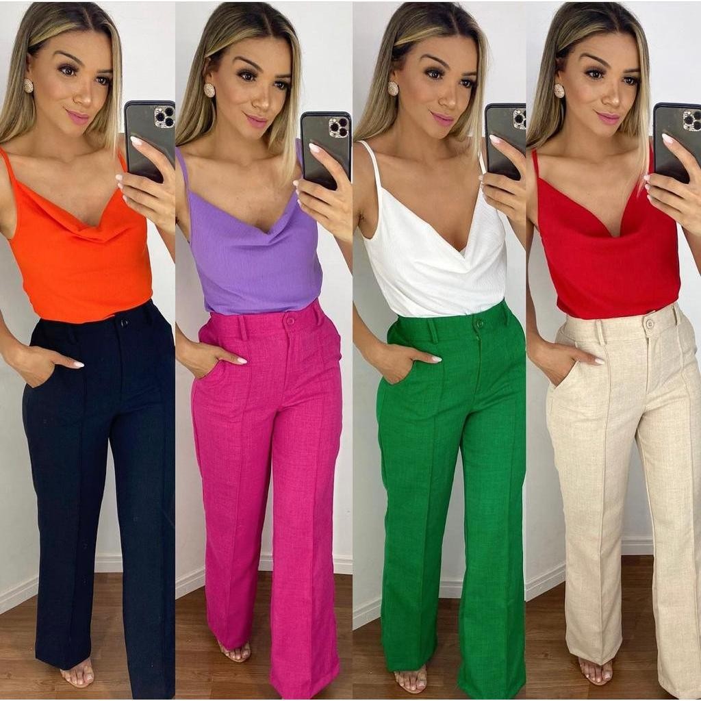 Blusa Feminina Gola Boba Fresquinha Tecido Duna Regata Lisa Básica Frente Única Moda Blogueira Elegante