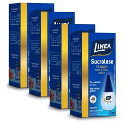 Kit 4 Adoçantes Sucralose Líquido Linea 25ml