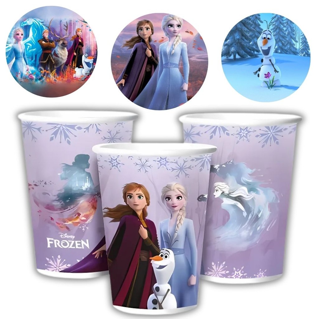 8 COPO PAPEL FESTA  FROZEN DISNEY 180ML REGINA em Oferta na Shopee