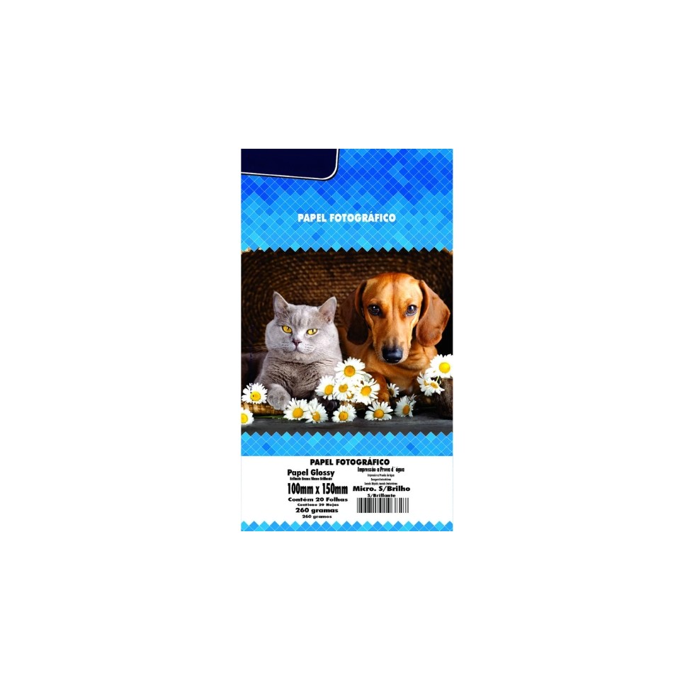 PAPEL FOTO GLOSSY MICROPORO S/BRILHO 260G/M² 10X15