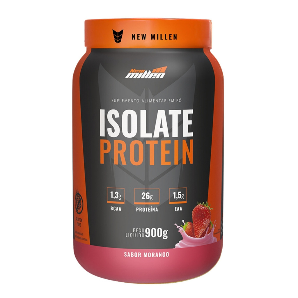 Whey Isolate Protein Pote 900g New Millen Morango - Health