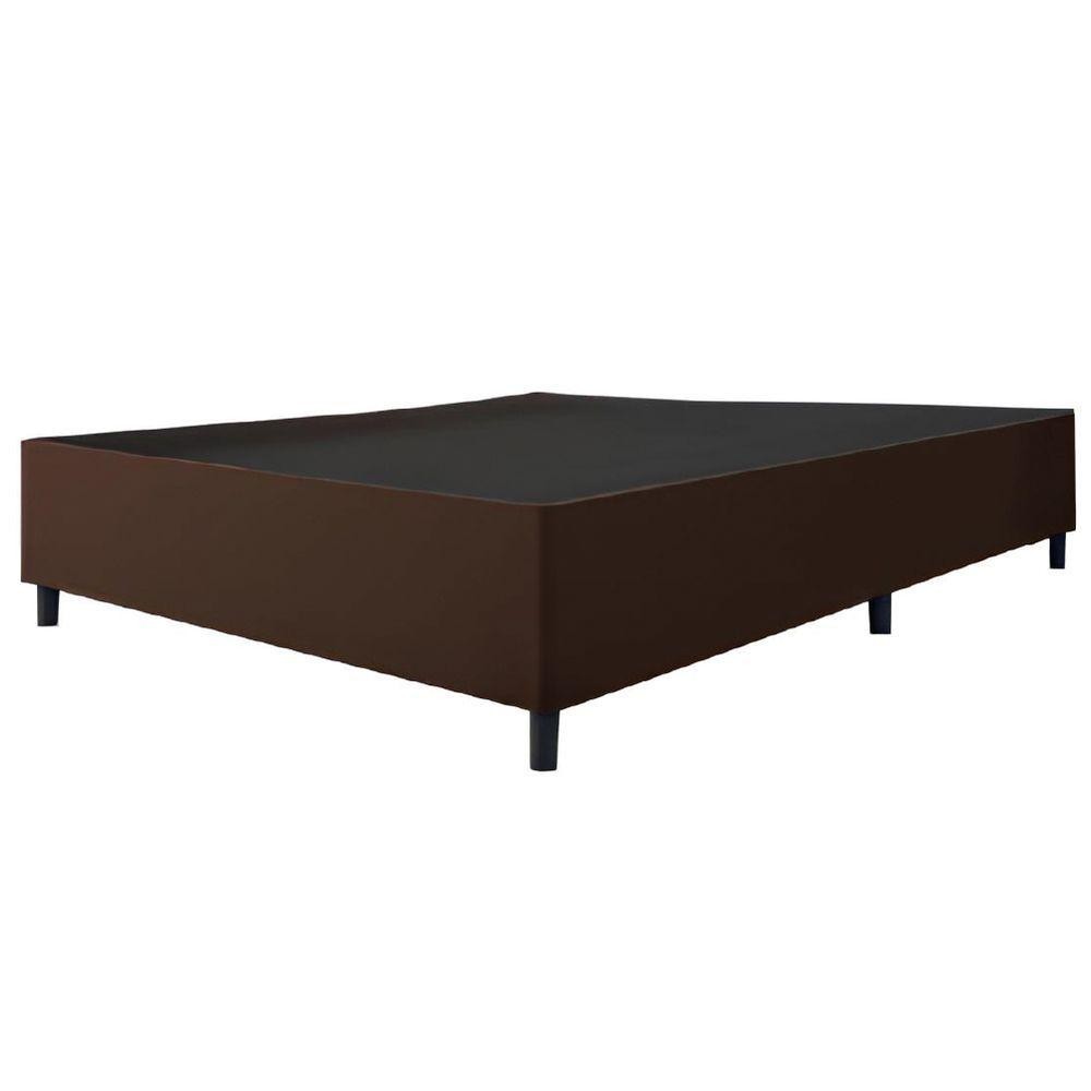 Cama Box Base Casal King 1,93m Suede Marsala Marrom