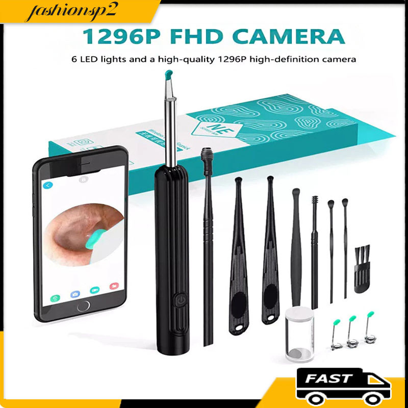 Removedor De Cera De Ouvido Led Otoscópio De Lente Wifi Hd Cuidados com os Ouvidos PRONTA ENTREGA