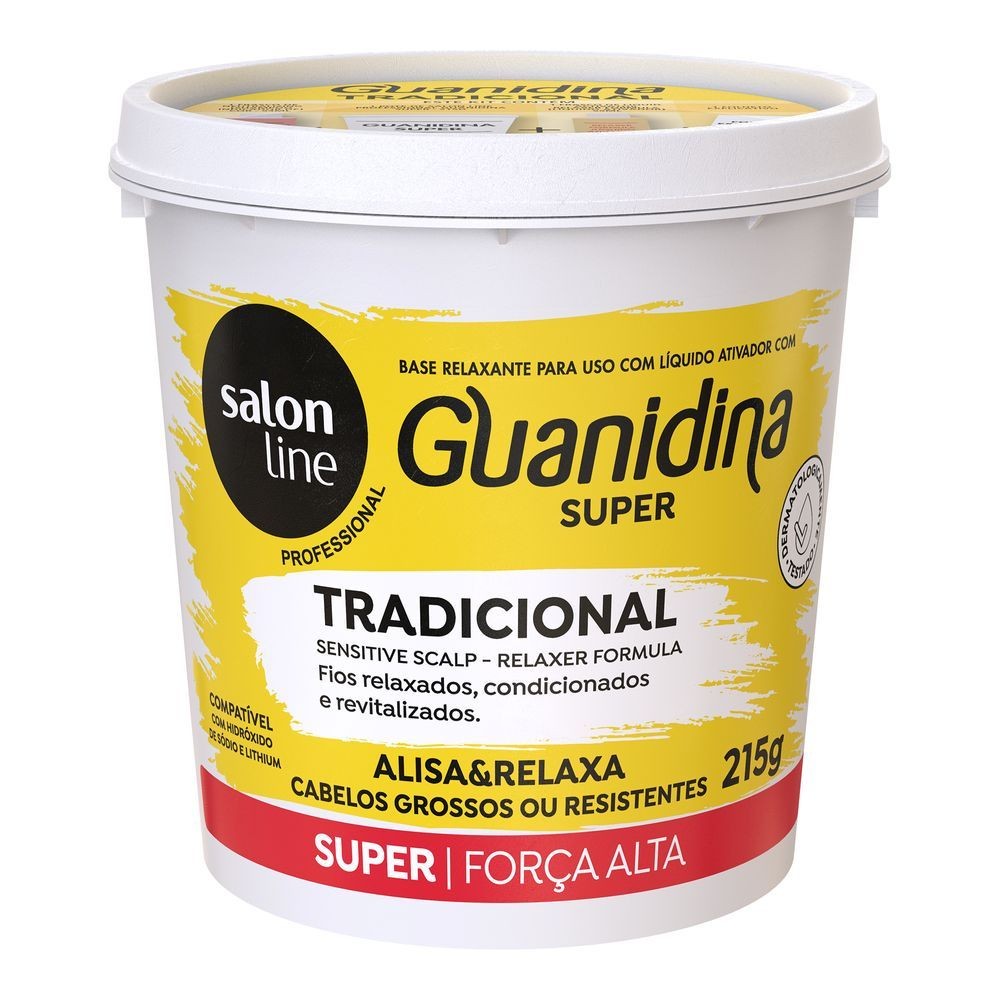 Guanidina Tradicional Super Forte Alisa e Relaxa Salon Line 215gr - Beauty