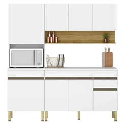Cozinha Modulada Line Composição 3 Supremo Freijó - Kits Paraná