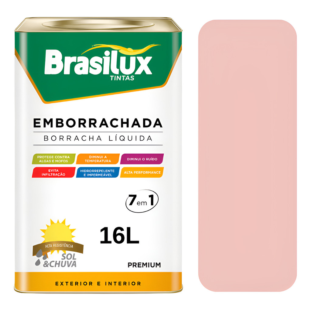 Tinta Emborrachada Rosa Queimado 16l Infiltração Fissuras Litoral, Campo ou Cidade Brasilux