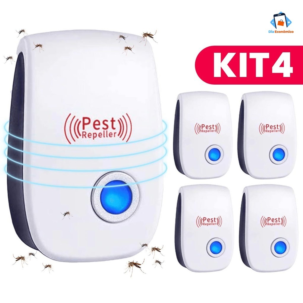 KIT 1/2/3 Repelente Eletrônico Ultrassônico Mosca Pernilongos Baratas Morcegos repele e Espanta Ratos bivolt