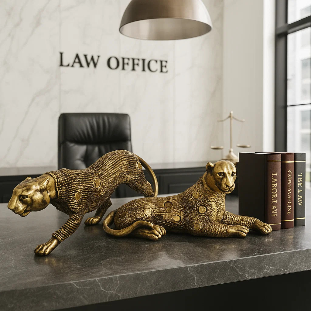 Escultura Pantera Casal Leopardo Grande Decoração Brasileira Envio Imediato