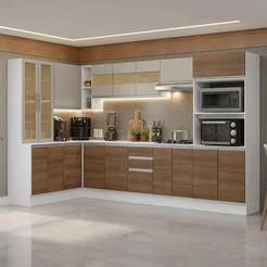 Armário De Cozinha Completa De Canto 100% Mdf 447Cm Madesa
