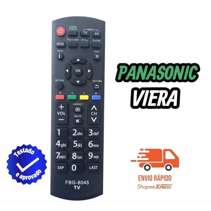 Controle Remoto Compativel Tv Panasonic Viera LCD LED TC-32D400B TC-40D400B TC-49D400B FBG-8045