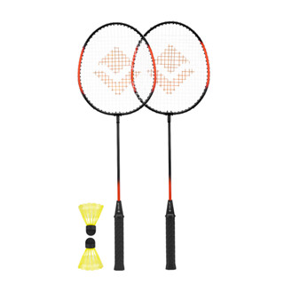 Kit Badminton Completo 2 Raquetes e 2 Petecas Vollo em Oferta na Shopee