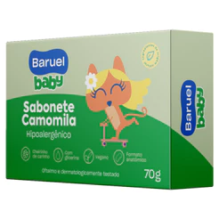 Sabonete Em Barra Infantil Baruel Baby Camomila Com 70g